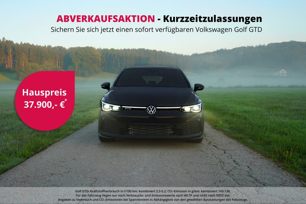Abverkauf Volkswagen Golf GTD | BaderMainzl