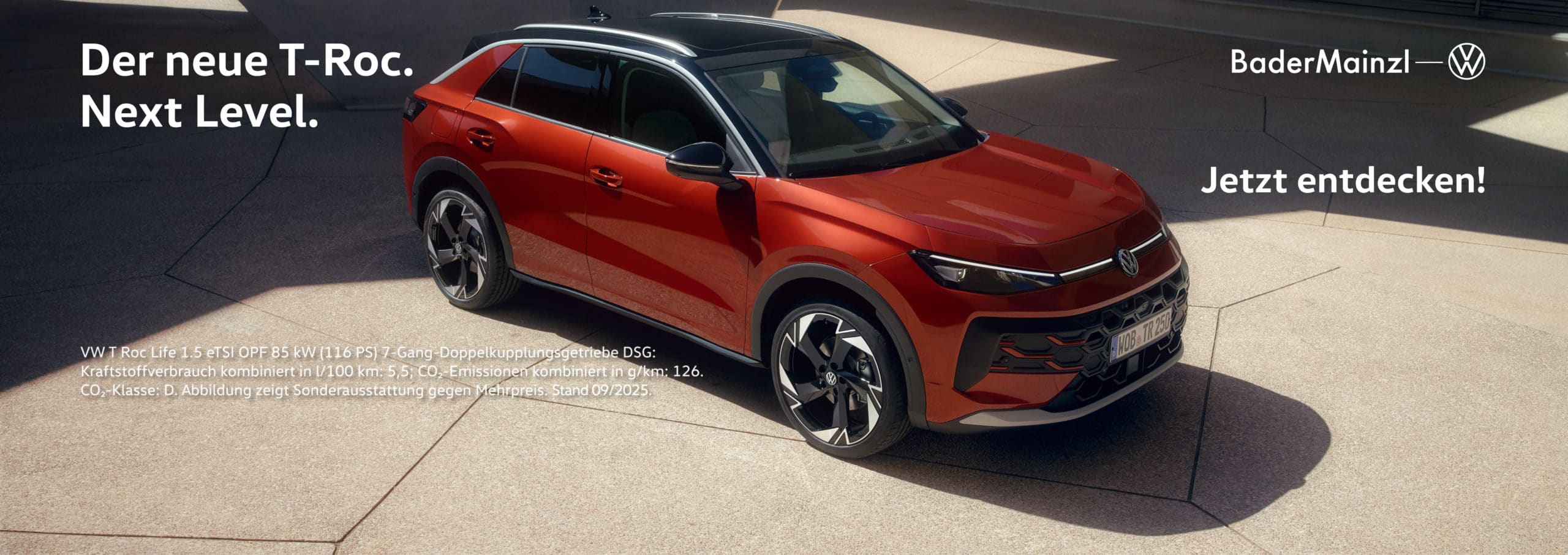 the new t-roc red car