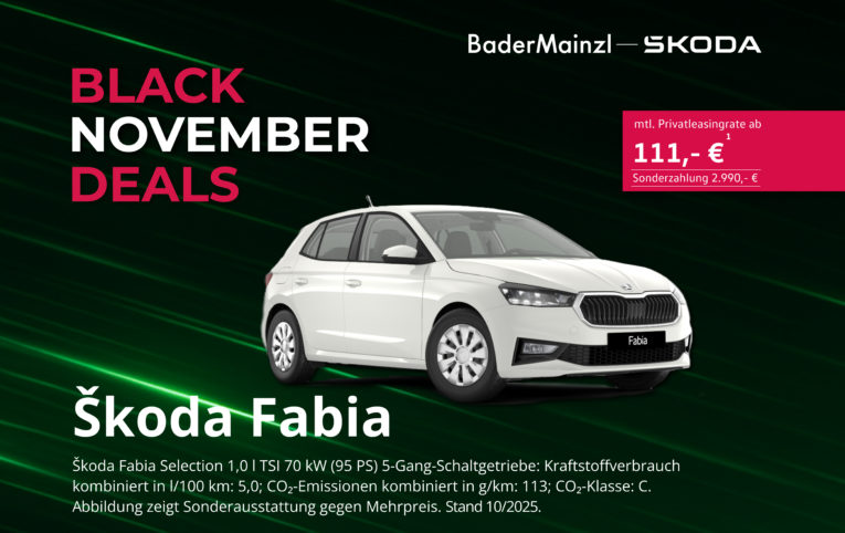 Skoda Fabia Black November Deals