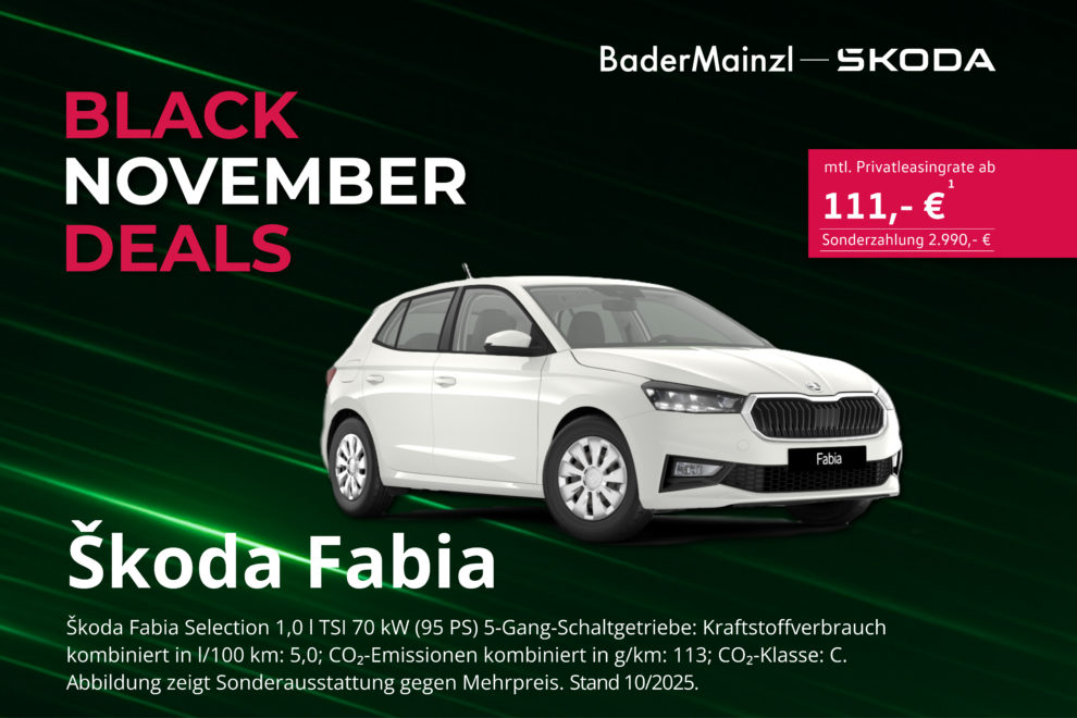 Skoda Fabia Black November Deals